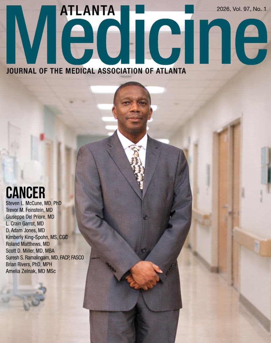 Atlanta Medicine magazine cover featuring Dr. Roland Matthews